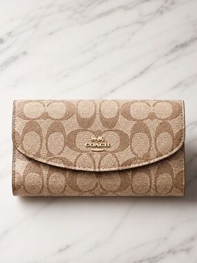 COACH Signature Leather SADDLE Long Wallet
